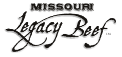 Logo of Missouri Legacy Beef, featuring elegant script typography that emphasizes the brand's focus on quality beef products sourced from Missouri.